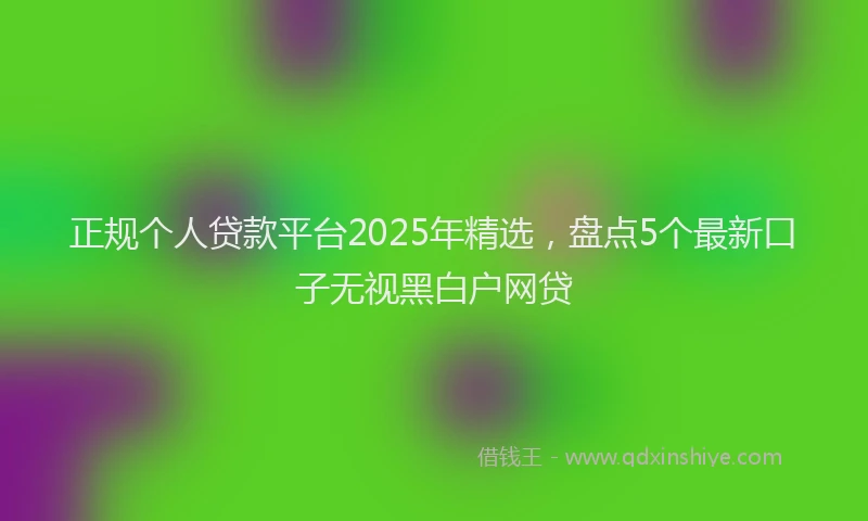 正规个人贷款平台2025年精选，盘点5个最新口子无视黑白户网贷