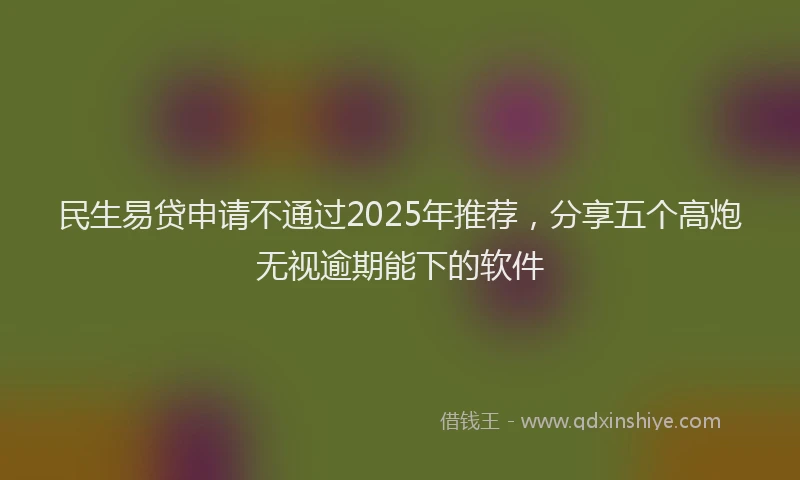 民生易贷申请不通过2025年推荐，分享五个高炮无视逾期能下的软件