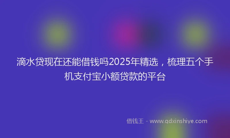 滴水贷现在还能借钱吗2025年精选，梳理五个手机支付宝小额贷款的平台