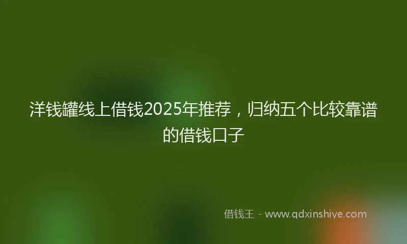 洋钱罐线上借钱2025年推荐，归纳五个比较靠谱的借钱口子