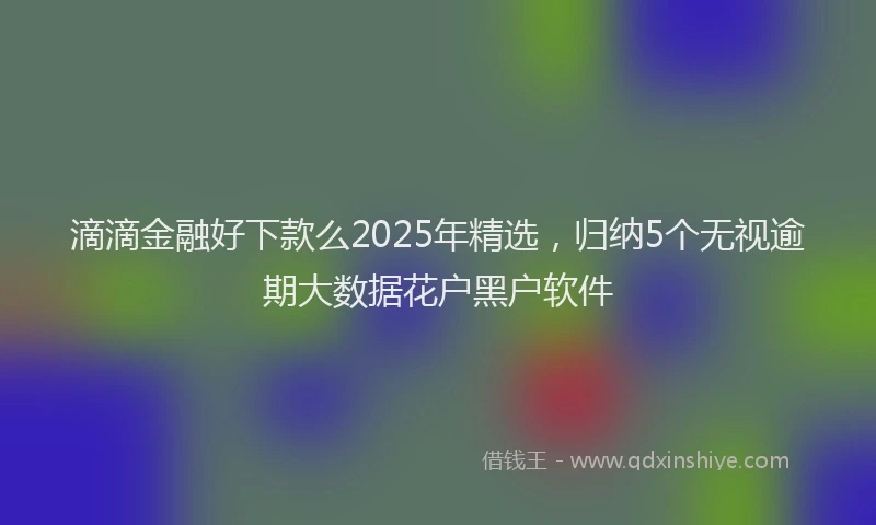 滴滴金融好下款么2025年精选，归纳5个无视逾期大数据花户黑户软件