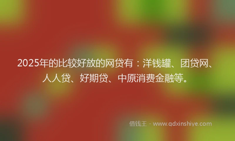 2025年的比较好放的网贷有：洋钱罐、团贷网、人人贷、好期贷、中原消费金融等。