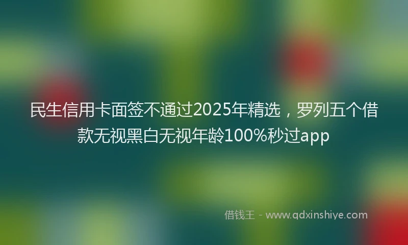 民生信用卡面签不通过2025年精选，罗列五个借款无视黑白无视年龄100%秒过app