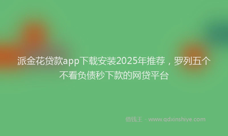 派金花贷款app下载安装2025年推荐，罗列五个不看负债秒下款的网贷平台