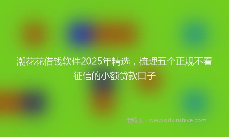 潮花花借钱软件2025年精选，梳理五个正规不看征信的小额贷款口子