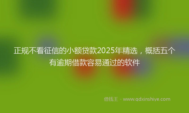 正规不看征信的小额贷款2025年精选，概括五个有逾期借款容易通过的软件