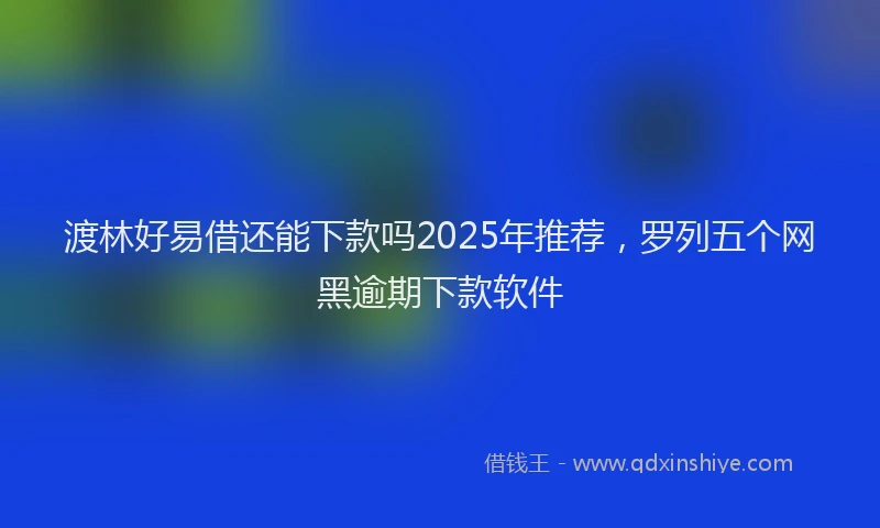 渡林好易借还能下款吗2025年推荐，罗列五个网黑逾期下款软件