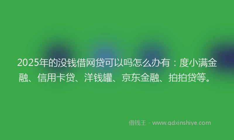 2025年的没钱借网贷可以吗怎么办有：度小满金融、信用卡贷、洋钱罐、京东金融、拍拍贷等。