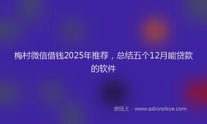 梅村微信借钱2025年推荐，总结五个12月能贷款的软件