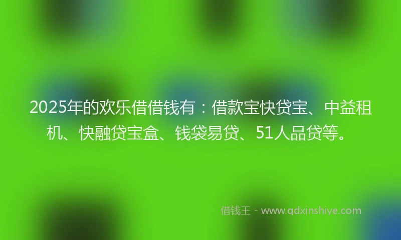 2025年的欢乐借借钱有：借款宝快贷宝、中益租机、快融贷宝盒、钱袋易贷、51人品贷等。