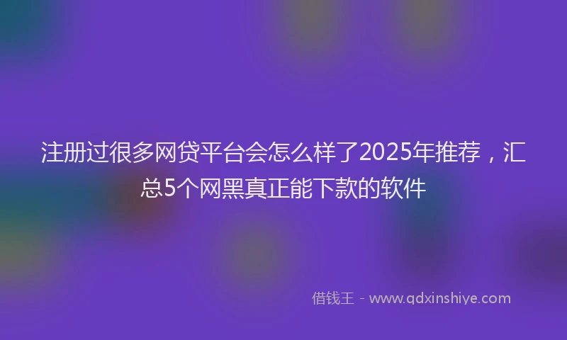 注册过很多网贷平台会怎么样了2025年推荐，汇总5个网黑真正能下款的软件
