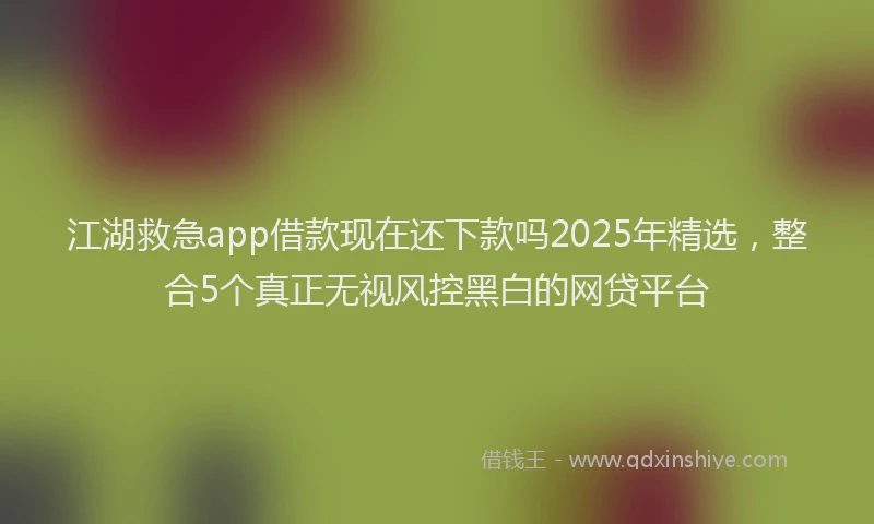 江湖救急app借款现在还下款吗2025年精选，整合5个真正无视风控黑白的网贷平台