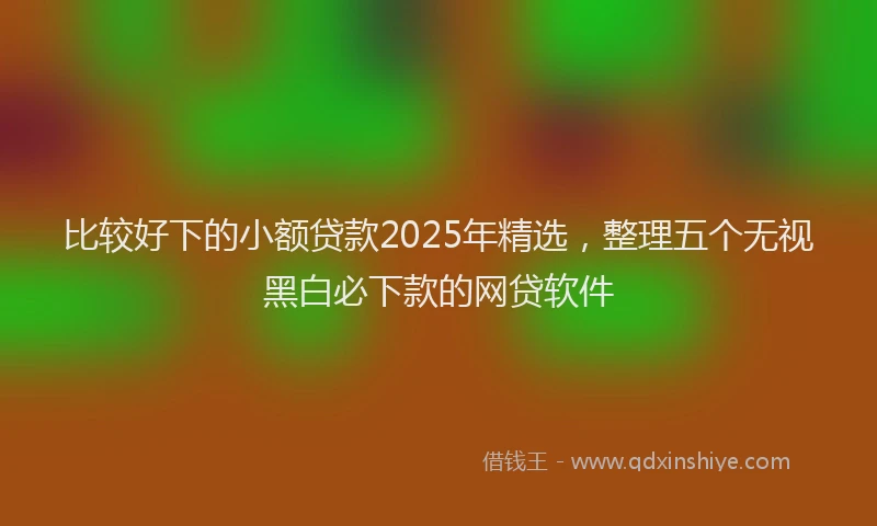比较好下的小额贷款2025年精选，整理五个无视黑白必下款的网贷软件