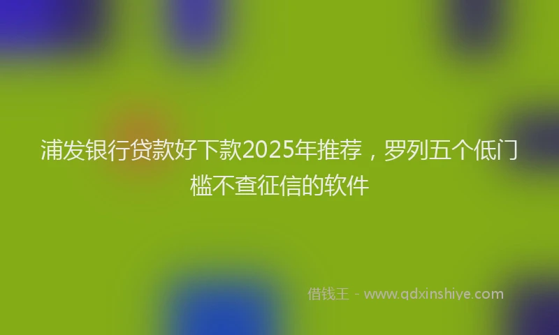 浦发银行贷款好下款2025年推荐，罗列五个低门槛不查征信的软件