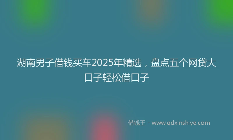 湖南男子借钱买车2025年精选，盘点五个网贷大口子轻松借口子