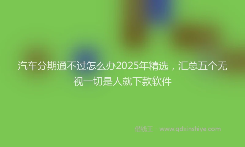 汽车分期通不过怎么办2025年精选，汇总五个无视一切是人就下款软件