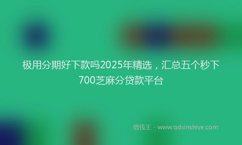 极用分期好下款吗2025年精选，汇总五个秒下700芝麻分贷款平台