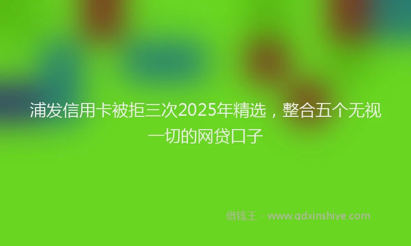 浦发信用卡被拒三次2025年精选，整合五个无视一切的网贷口子