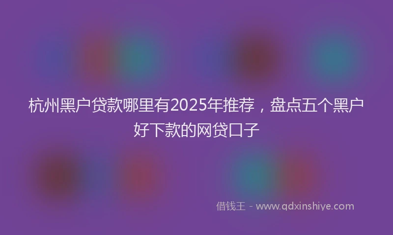 杭州黑户贷款哪里有2025年推荐，盘点五个黑户好下款的网贷口子
