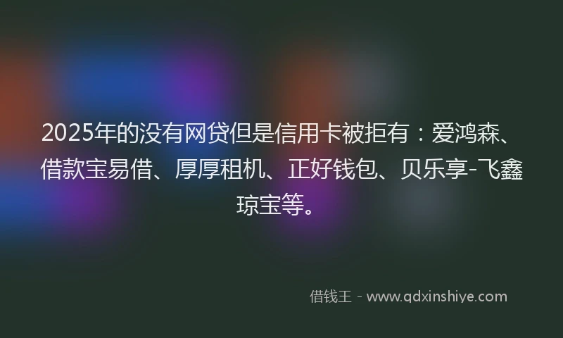 2025年的没有网贷但是信用卡被拒有：爱鸿森、借款宝易借、厚厚租机、正好钱包、贝乐享-飞鑫琼宝等。
