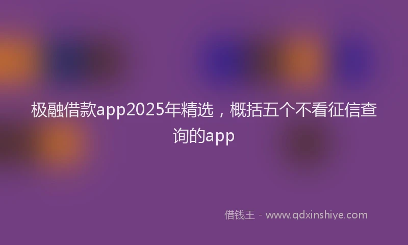 极融借款app2025年精选，概括五个不看征信查询的app