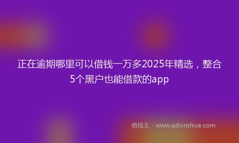 正在逾期哪里可以借钱一万多2025年精选，整合5个黑户也能借款的app