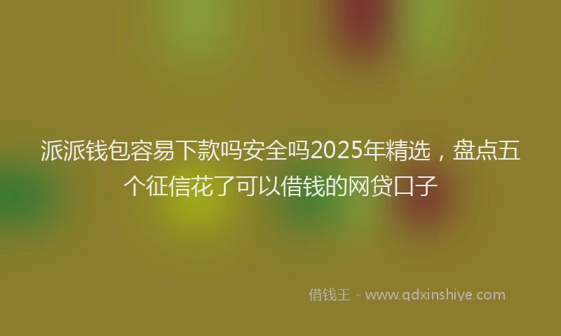 派派钱包容易下款吗安全吗2025年精选，盘点五个征信花了可以借钱的网贷口子