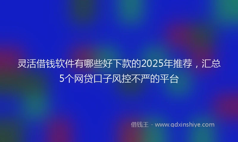 灵活借钱软件有哪些好下款的2025年推荐，汇总5个网贷口子风控不严的平台