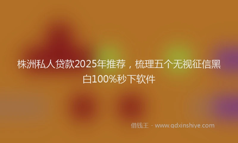 株洲私人贷款2025年推荐，梳理五个无视征信黑白100%秒下软件