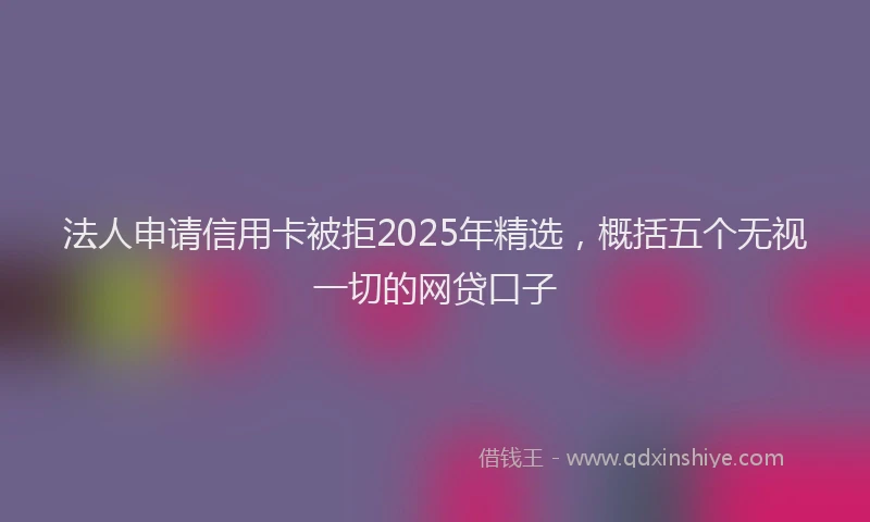 法人申请信用卡被拒2025年精选，概括五个无视一切的网贷口子