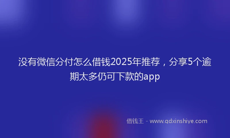 没有微信分付怎么借钱2025年推荐，分享5个逾期太多仍可下款的app