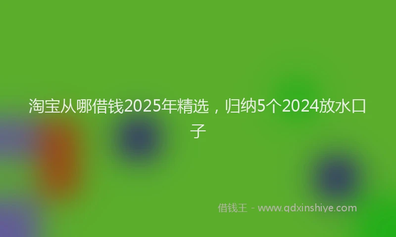 淘宝从哪借钱2025年精选，归纳5个2024放水口子