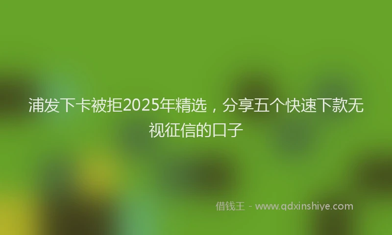浦发下卡被拒2025年精选，分享五个快速下款无视征信的口子