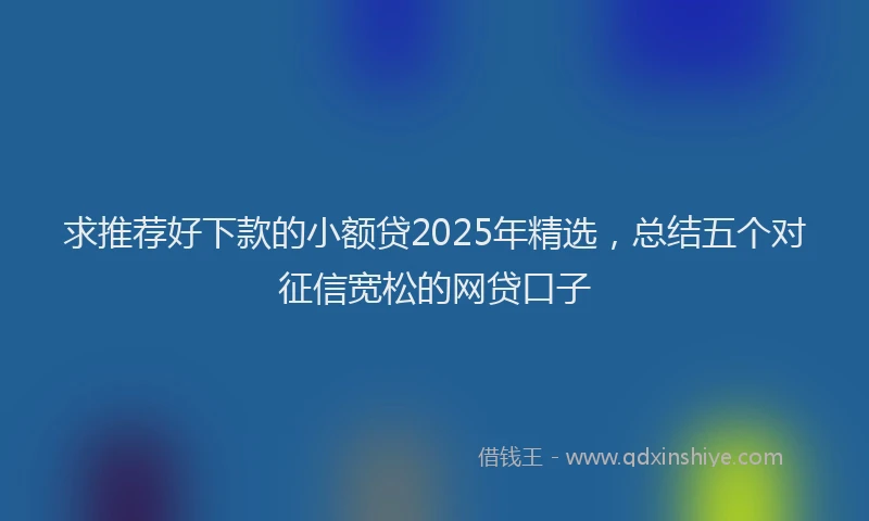 求推荐好下款的小额贷2025年精选，总结五个对征信宽松的网贷口子