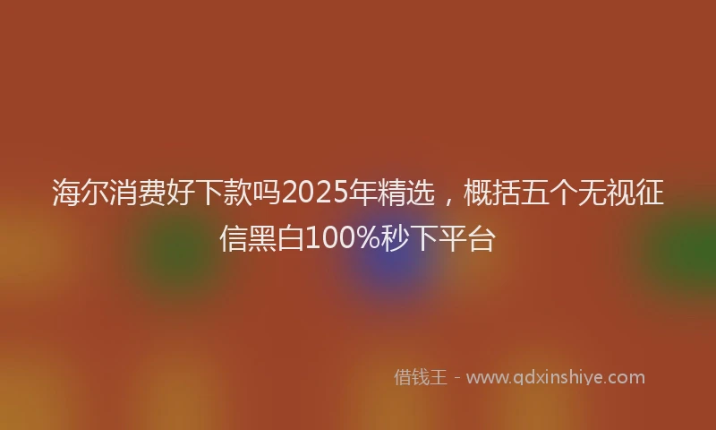 海尔消费好下款吗2025年精选，概括五个无视征信黑白100%秒下平台