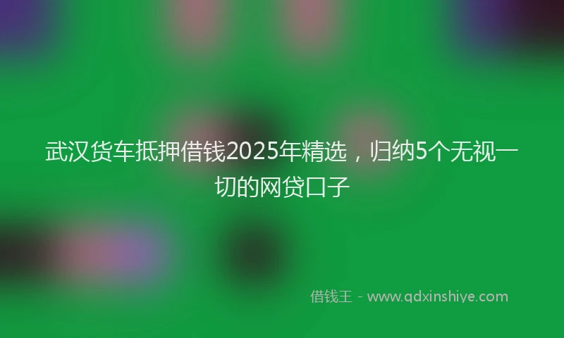 武汉货车抵押借钱2025年精选，归纳5个无视一切的网贷口子