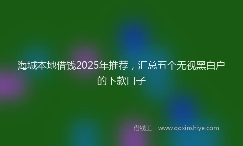 海城本地借钱2025年推荐，汇总五个无视黑白户的下款口子