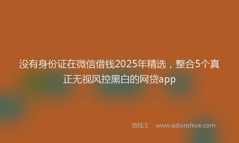 没有身份证在微信借钱2025年精选，整合5个真正无视风控黑白的网贷app