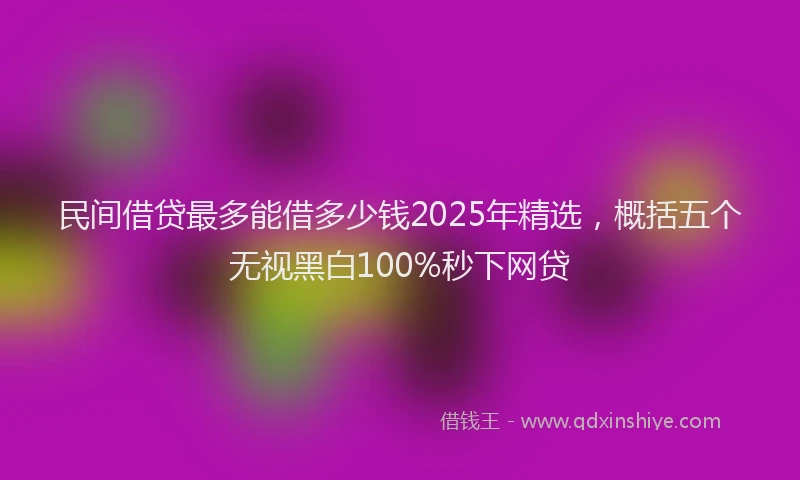 民间借贷最多能借多少钱2025年精选，概括五个无视黑白100%秒下网贷