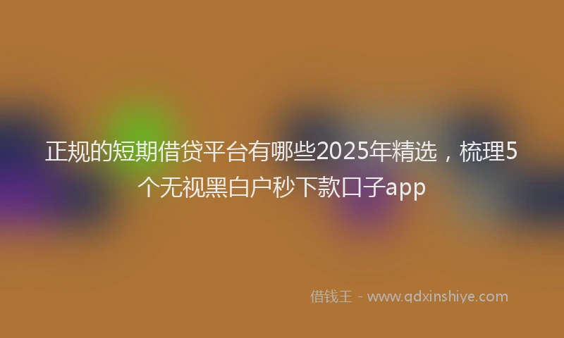 正规的短期借贷平台有哪些2025年精选，梳理5个无视黑白户秒下款口子app