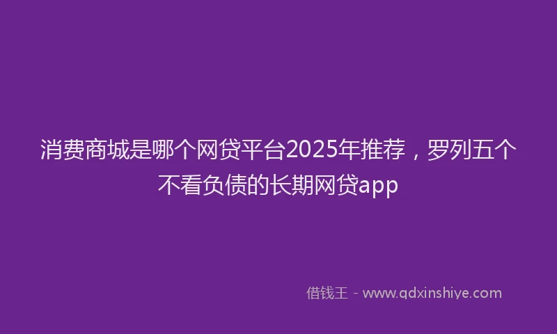 消费商城是哪个网贷平台2025年推荐，罗列五个不看负债的长期网贷app