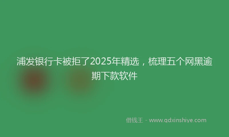 浦发银行卡被拒了2025年精选，梳理五个网黑逾期下款软件