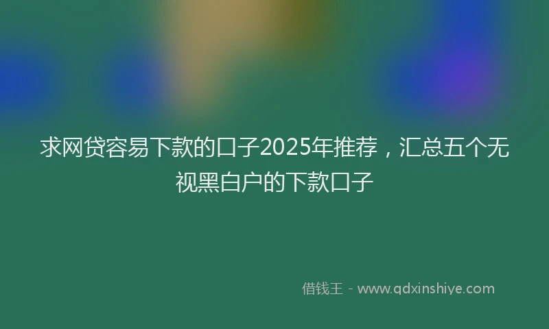求网贷容易下款的口子2025年推荐，汇总五个无视黑白户的下款口子