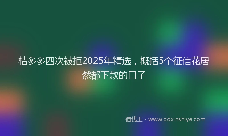 桔多多四次被拒2025年精选，概括5个征信花居然都下款的口子