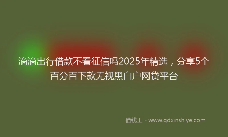 滴滴出行借款不看征信吗2025年精选，分享5个百分百下款无视黑白户网贷平台
