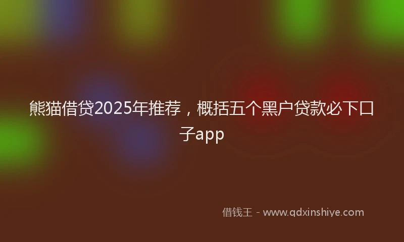 熊猫借贷2025年推荐，概括五个黑户贷款必下口子app