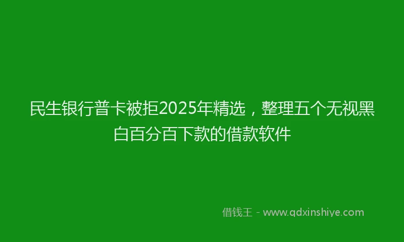 民生银行普卡被拒2025年精选，整理五个无视黑白百分百下款的借款软件