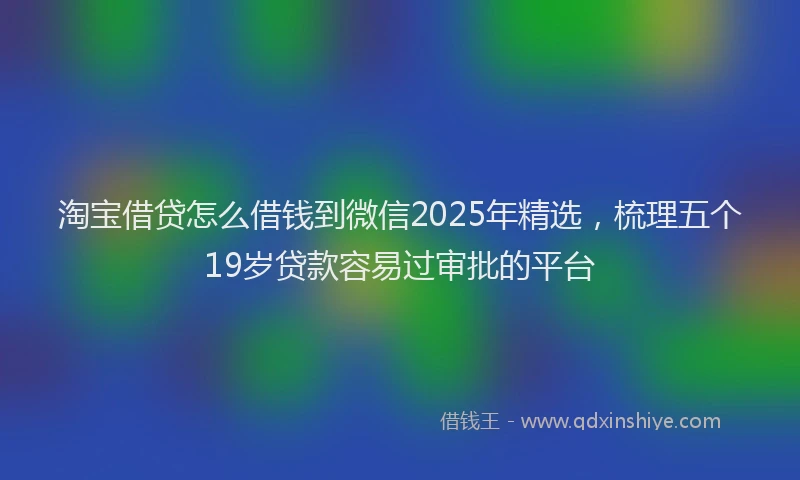 淘宝借贷怎么借钱到微信2025年精选，梳理五个19岁贷款容易过审批的平台