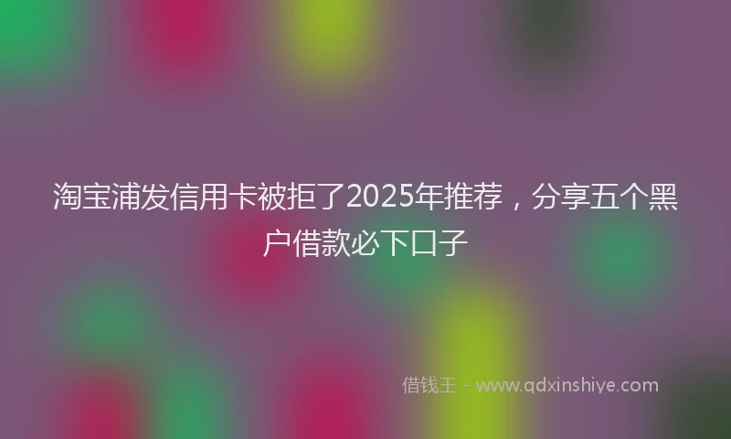 淘宝浦发信用卡被拒了2025年推荐，分享五个黑户借款必下口子