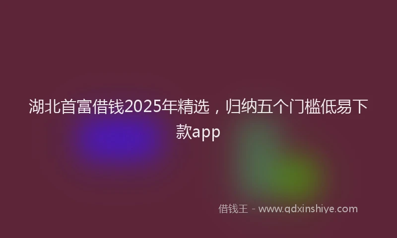 湖北首富借钱2025年精选，归纳五个门槛低易下款app